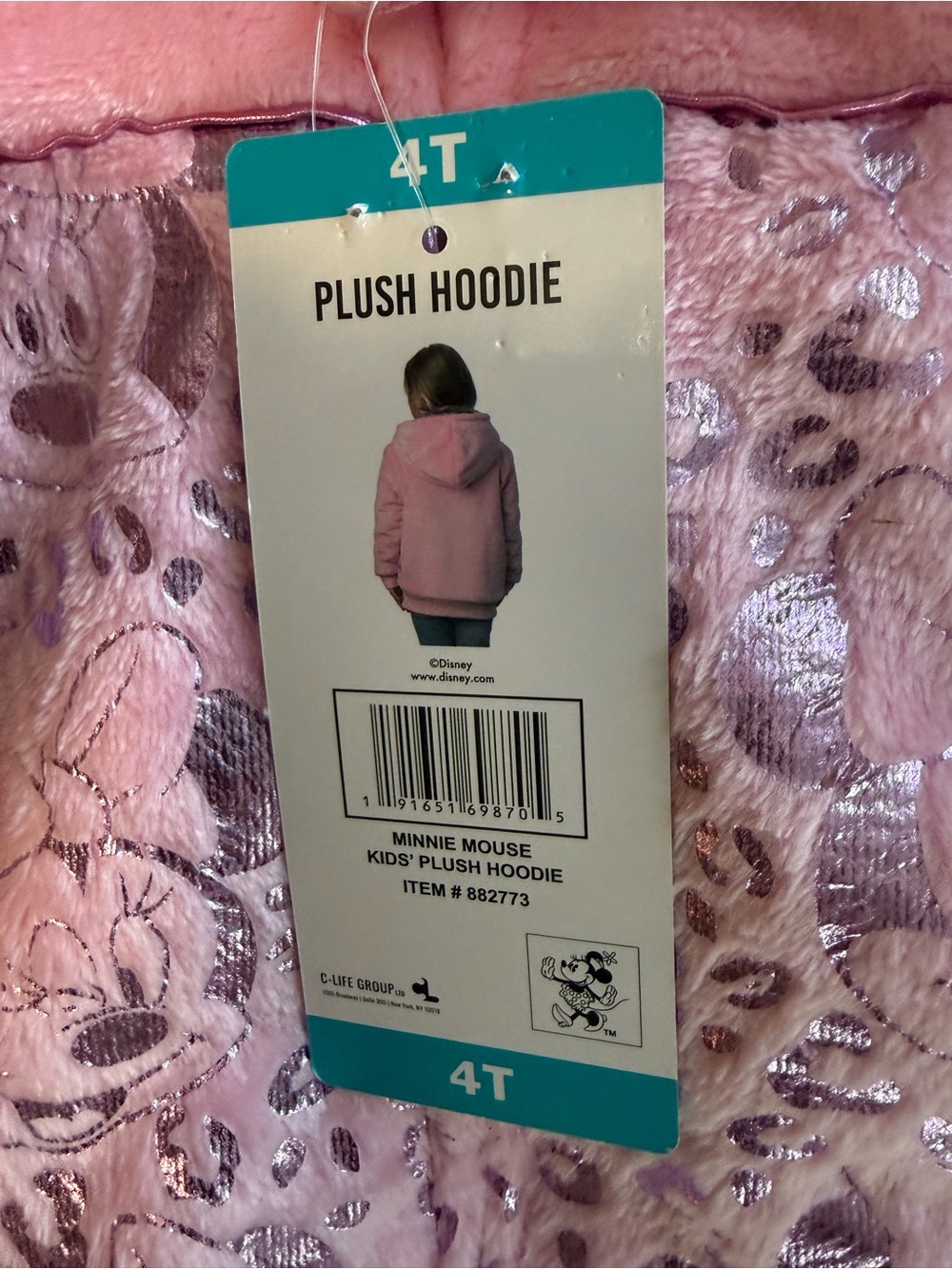 Disney Pink Hooded Minnie Puffer Jacket with Silver Accents - Picture 2 of 7
